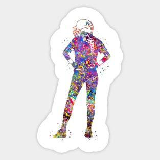 Girl Softball Player Sticker